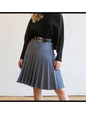 NWT APPARALEL Infinity Skirt Fit Flare Flat Pleat Pocket Stretch Knit Medium NEW